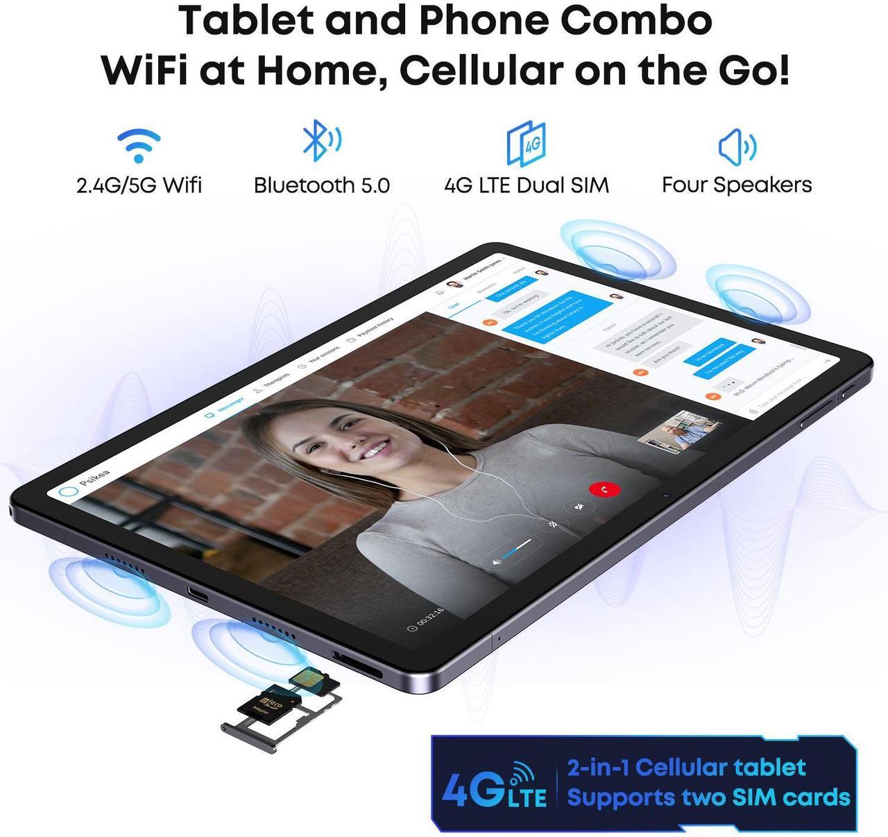 Alt view image 7 of 7 - CHUWI Hipad 11 Android 14 Gaming Tablet 10.95'' 128GB ROM 10GB RAM Unisoc T616 FHD 1920x1200 4G LTE Tablets 1TB Expand 13MP Triple Camera Widevine L1 BT5.0, 7000mAh GPS WiFi with Case