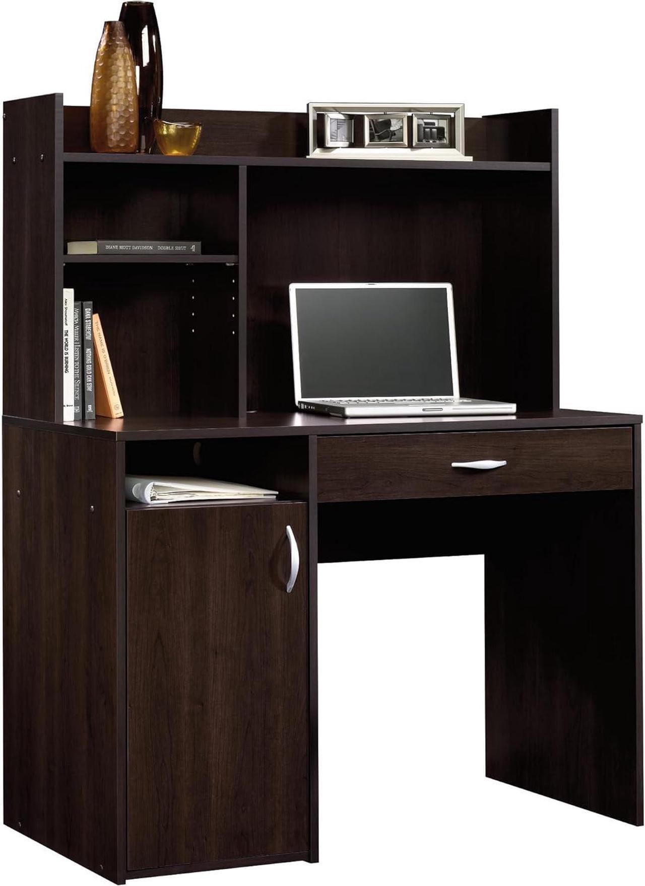 Main image of Sauder Beginnings Transitional Desk with Hutch, Cinnamon Cherry finish