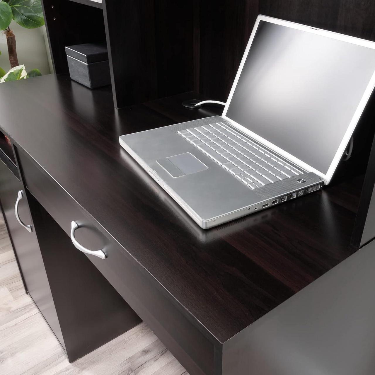Alt view image 5 of 7 - Sauder Beginnings Transitional Desk with Hutch, Cinnamon Cherry finish