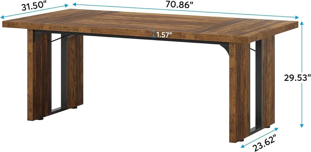 Alt view image 2 of 7 - Tribesigns 70.9" Executive Desk, Large Office Computer Desk, Simple Laptop Desk Study Writing Table Workstation for Home Office