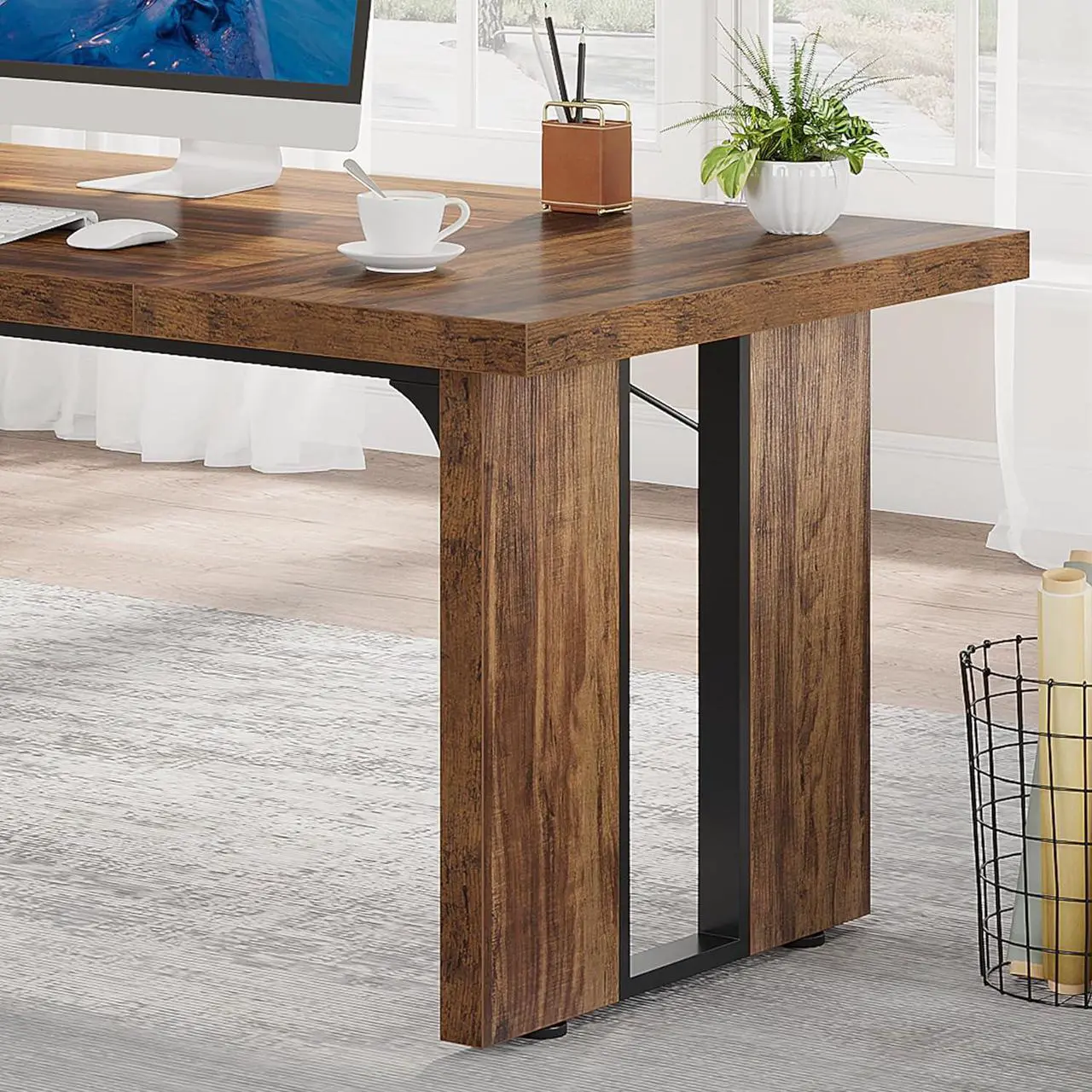 Alt view image 7 of 7 - Tribesigns 70.9" Executive Desk, Large Office Computer Desk, Simple Laptop Desk Study Writing Table Workstation for Home Office