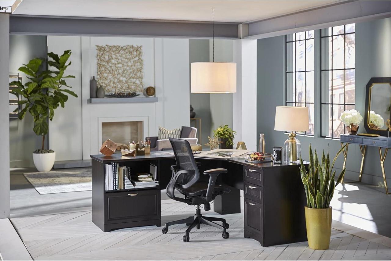 Alt view image 2 of 7 - Realspace® Magellan Performance 71"W L-Shaped Corner Desk, Espresso