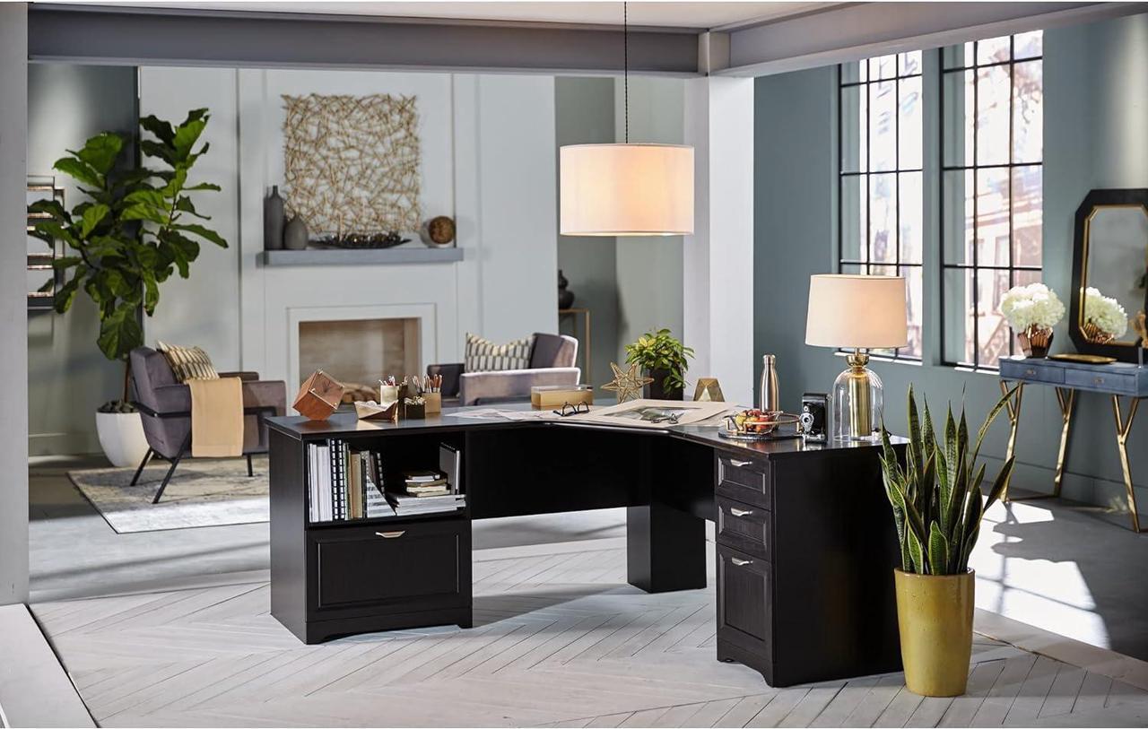 Alt view image 5 of 7 - Realspace® Magellan Performance 71"W L-Shaped Corner Desk, Espresso