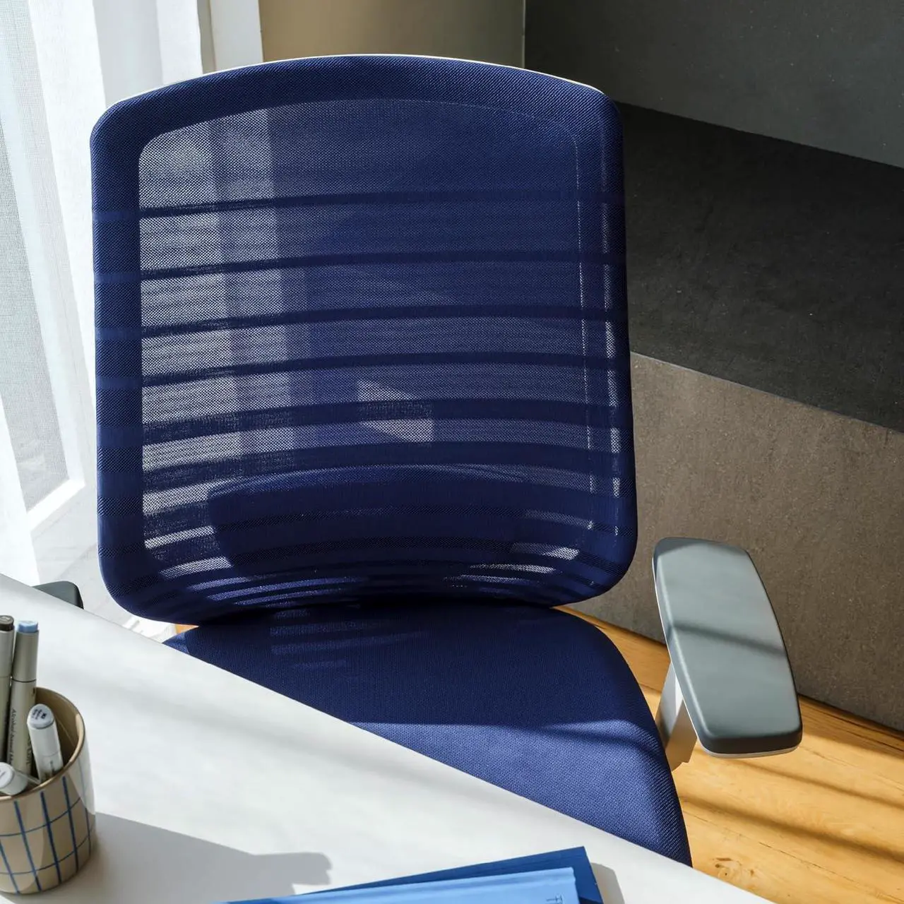 Alt view image 5 of 7 - Branch Ergonomic Chair - A Versatile Desk Chair with Adjustable Lumbar Support, Breathable Mesh Backrest, and Smooth Wheels - Experience Optimal Comfort and Support - Baltic