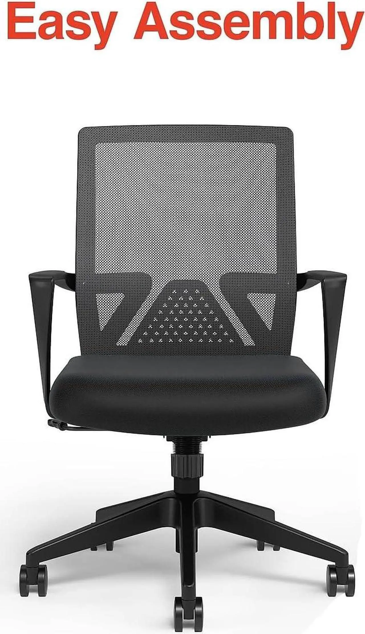 Alt view image 7 of 7 - STAPLES Cartwright Fabric Swivel Task Chair, Ergonomic Office Chair with Adjustable Tilt Lock, Mesh Back and Lumbar Support, Black