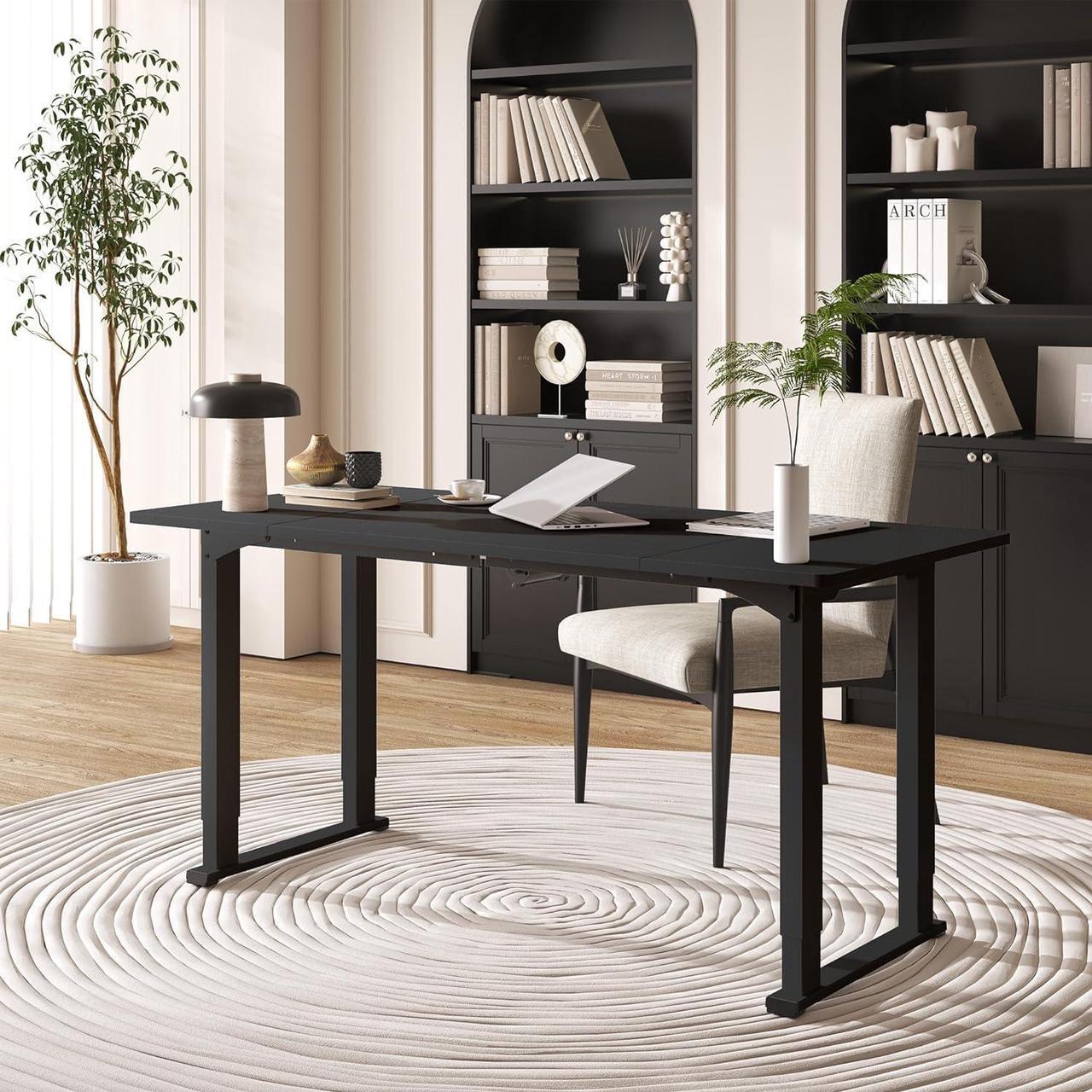 Alt view image 2 of 7 - 4 Legs Standing Desk, Large 79x31 Inches Electric Adjustable Height Desk with Splice Board, Stand Up Desk Home Office Computer Workstation, Black