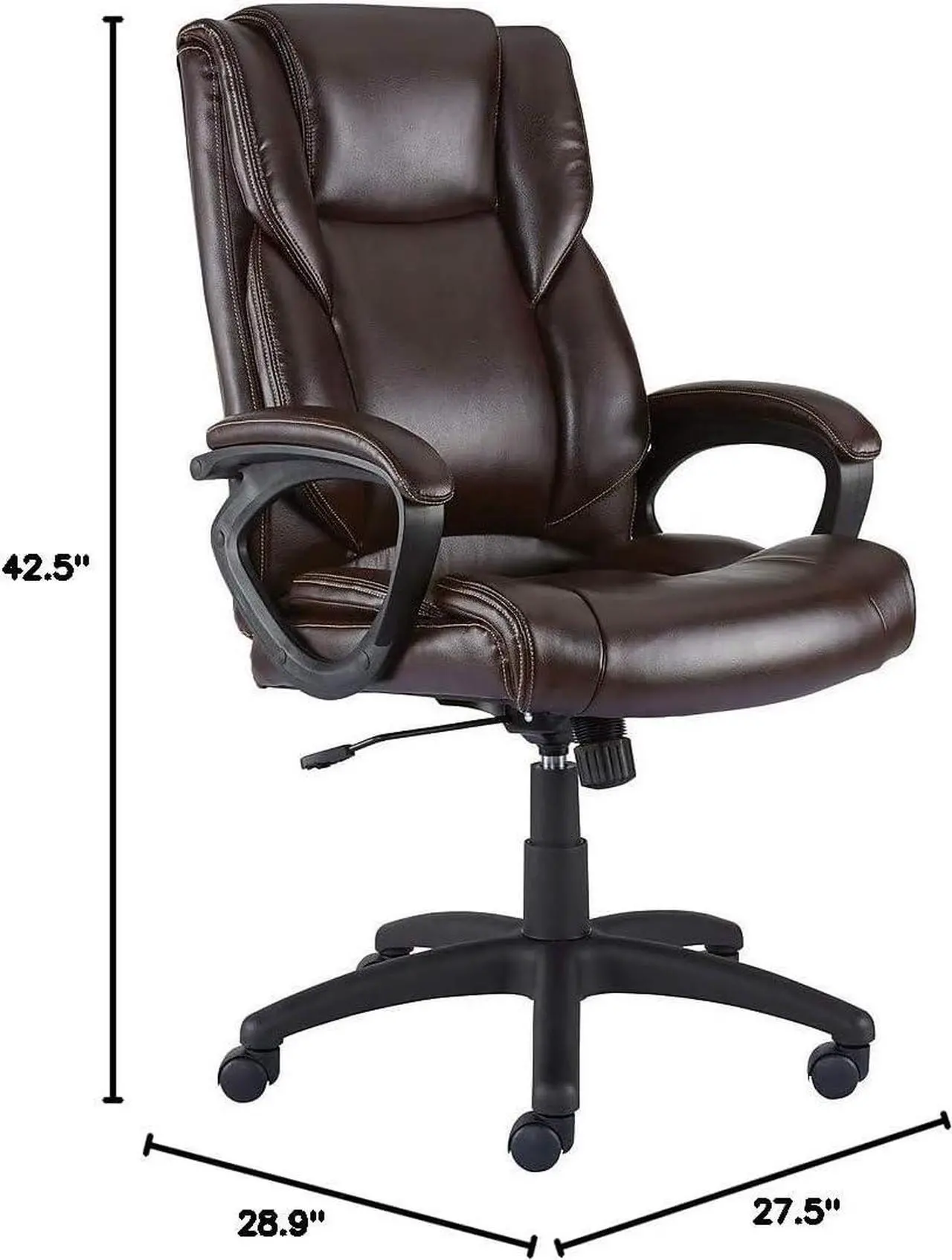 Alt view image 3 of 6 - STAPLES 2554454 Kelburne Luxura Office Chair Brown