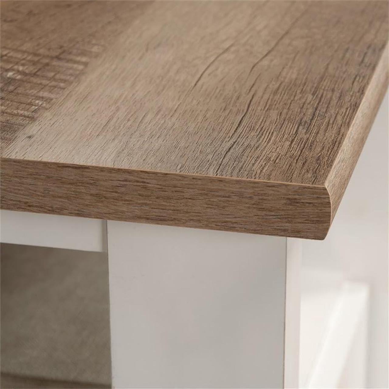 Alt view image 7 of 7 - Sauder August Hill L-Shaped Home Office Desk in Soft White, Soft White finish