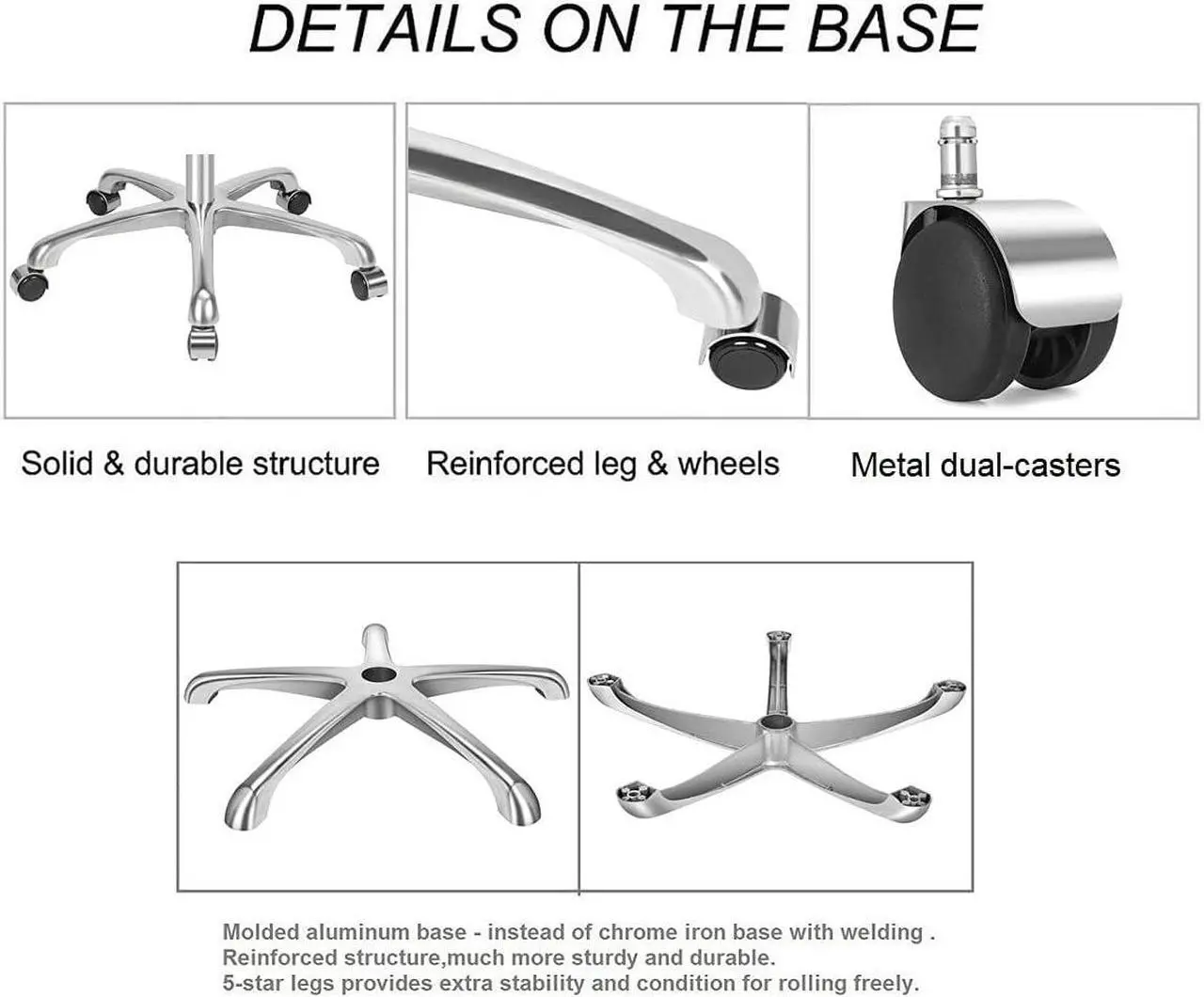 Alt view image 7 of 7 - Kaleurrier Ergonomic Drafting Chair with Back Support,Multi-Functional Height Adjustable Swivel Rolling Stool,Multi-Purpose Home Office Desk Chair (Black)