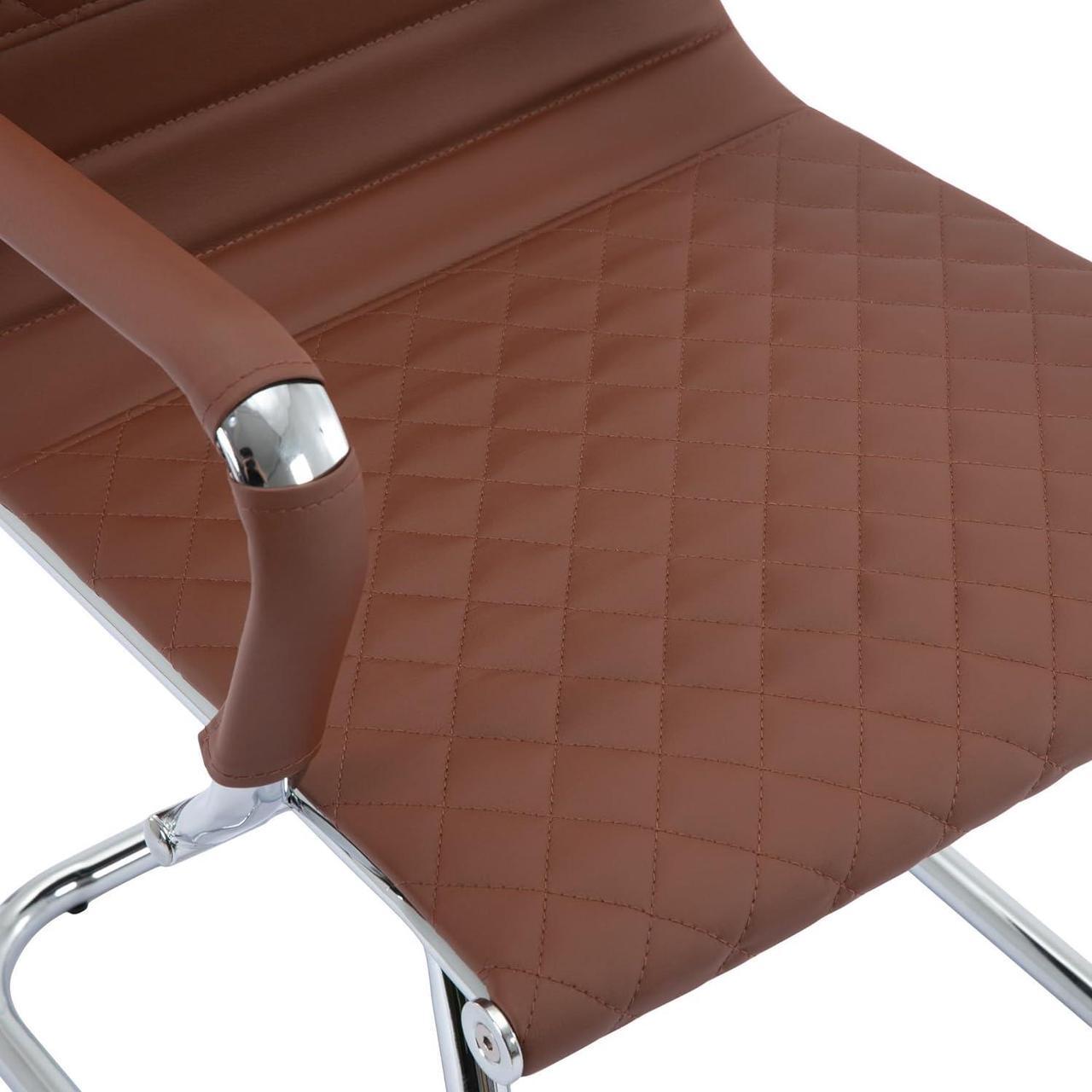 Alt view image 5 of 6 - Office Guest Chairs Reception Chairs Waiting Room Chairs Set of 2 Conference Room Chairs with Mid Back, Modern PU Leather Desk Chairs, Coffee
