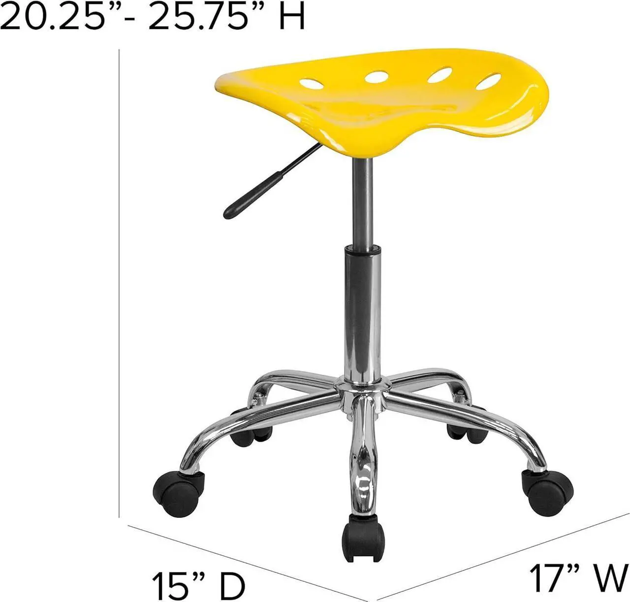 Alt view image 3 of 7 - Flash Furniture Taylor Vibrant Yellow Tractor Seat and Chrome Stool