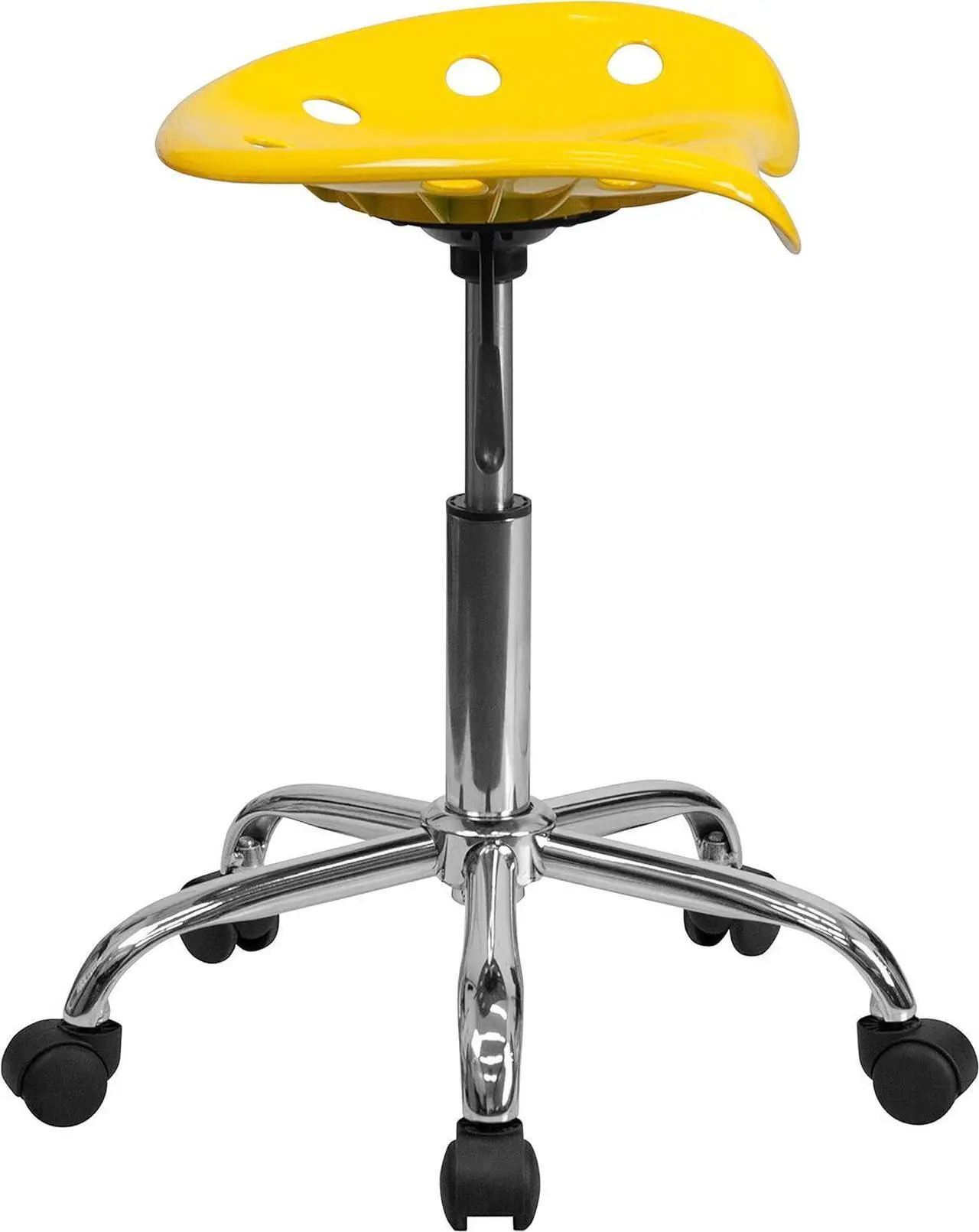 Alt view image 7 of 7 - Flash Furniture Taylor Vibrant Yellow Tractor Seat and Chrome Stool