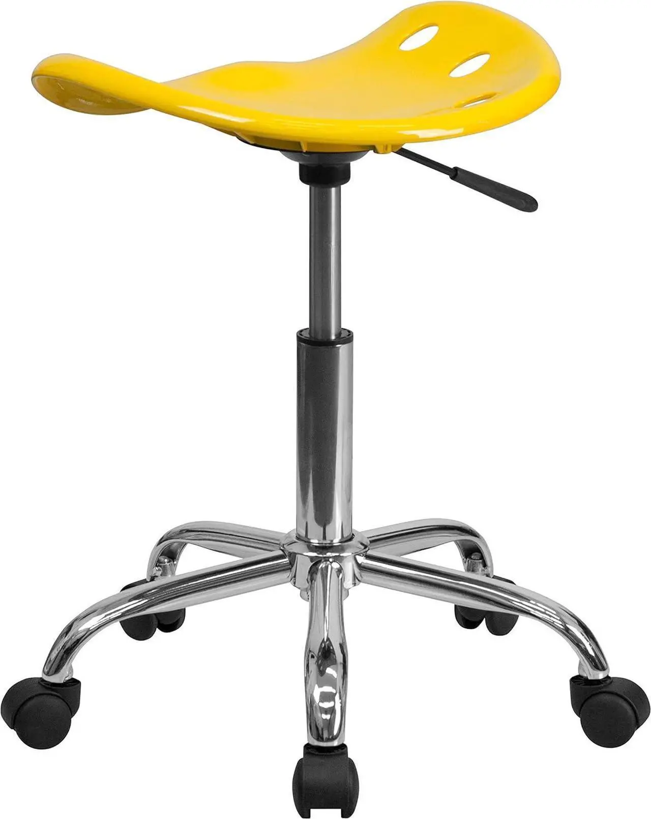 Alt view image 5 of 7 - Flash Furniture Taylor Vibrant Yellow Tractor Seat and Chrome Stool