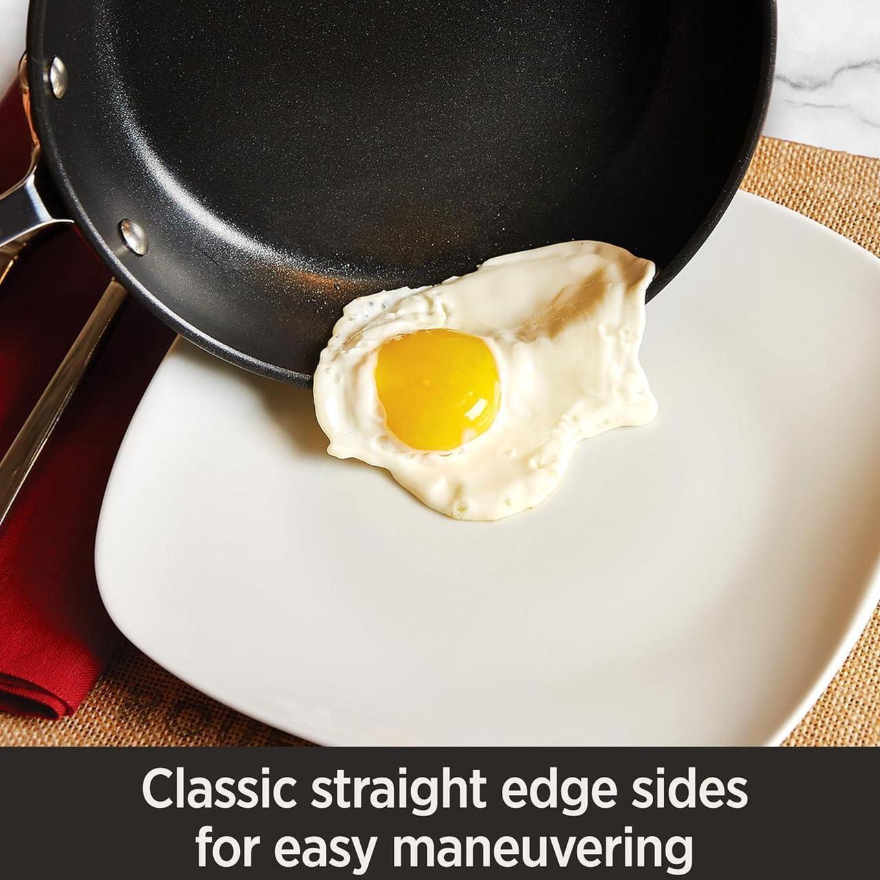 Alt view image 4 of 7 - All-Clad HA1 Hard Anodized Non Stick Fry Pan Set 2 Piece, 8, 10 Inch, Induction, Oven Broiler Safe 500F, Pots and Pans Set, Kitchen Frying Pans, Skillets, Premium Cookware, Home, Dishwasher Safe Black