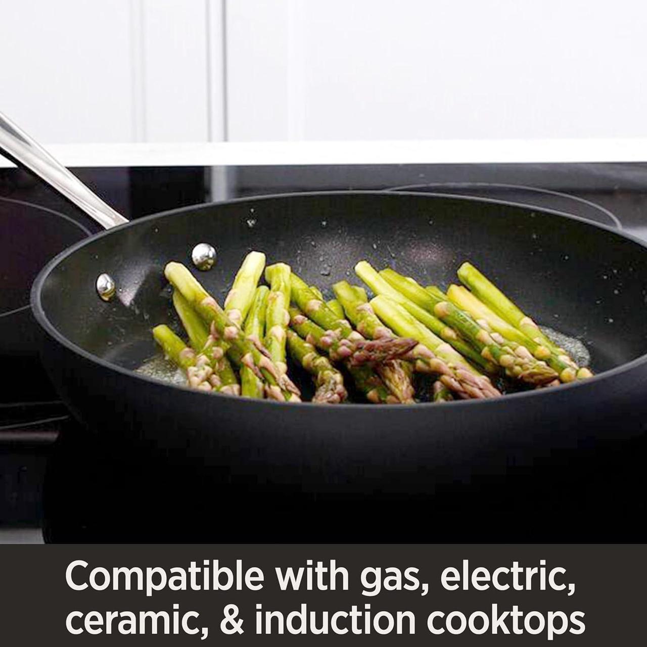 Alt view image 6 of 7 - All-Clad HA1 Hard Anodized Non Stick Fry Pan Set 2 Piece, 8, 10 Inch, Induction, Oven Broiler Safe 500F, Pots and Pans Set, Kitchen Frying Pans, Skillets, Premium Cookware, Home, Dishwasher Safe Black