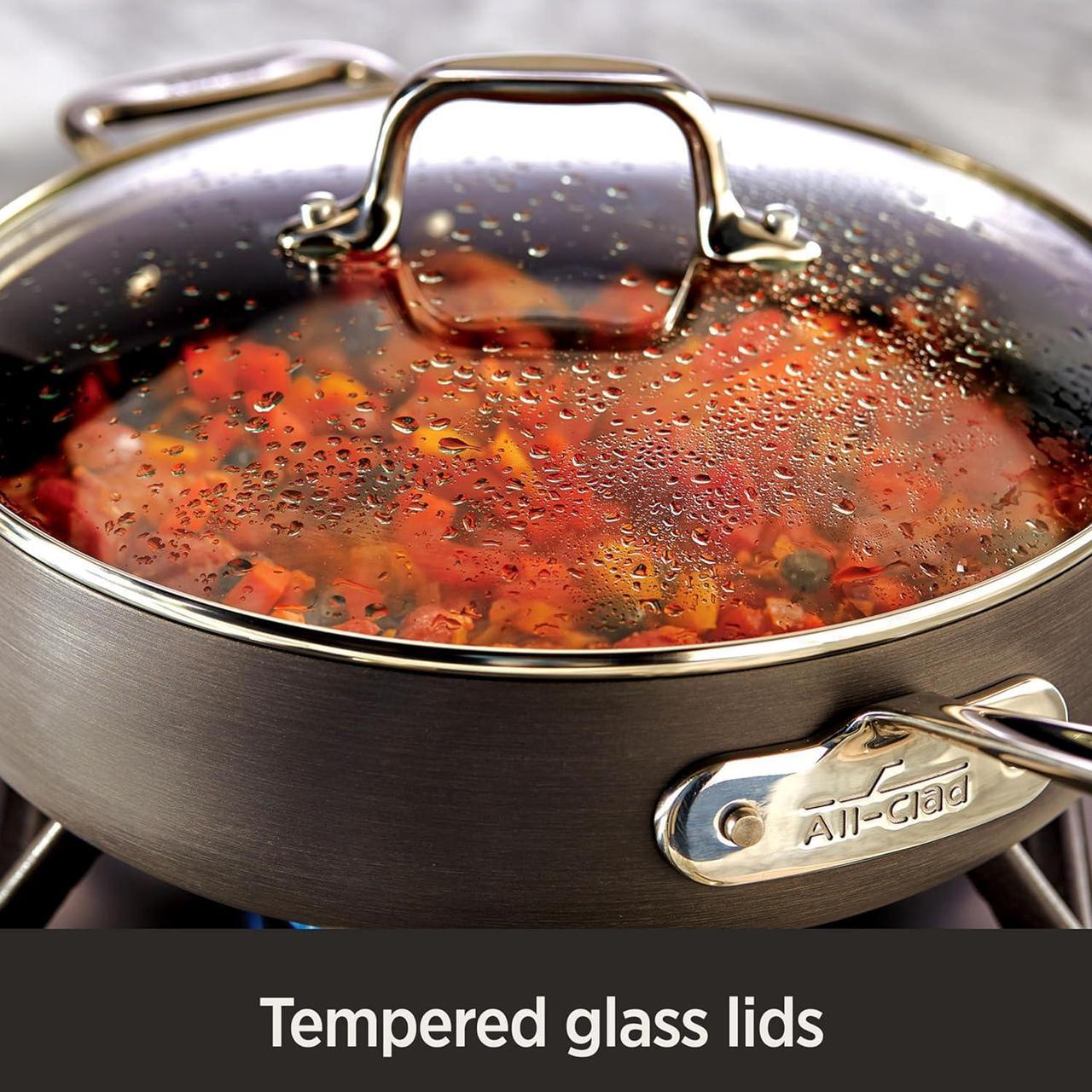 Alt view image 5 of 7 - All-Clad HA1 Hard Anodized Non Stick Fry Pan Set 2 Piece, 8, 10 Inch, Induction, Oven Broiler Safe 500F, Pots and Pans Set, Kitchen Frying Pans, Skillets, Premium Cookware, Home, Dishwasher Safe Black