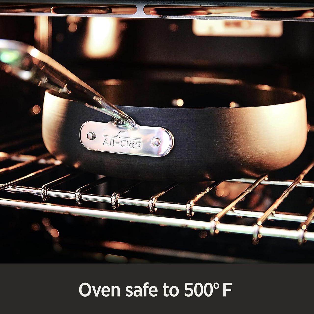 Alt view image 7 of 7 - All-Clad HA1 Hard Anodized Non Stick Fry Pan Set 2 Piece, 8, 10 Inch, Induction, Oven Broiler Safe 500F, Pots and Pans Set, Kitchen Frying Pans, Skillets, Premium Cookware, Home, Dishwasher Safe Black