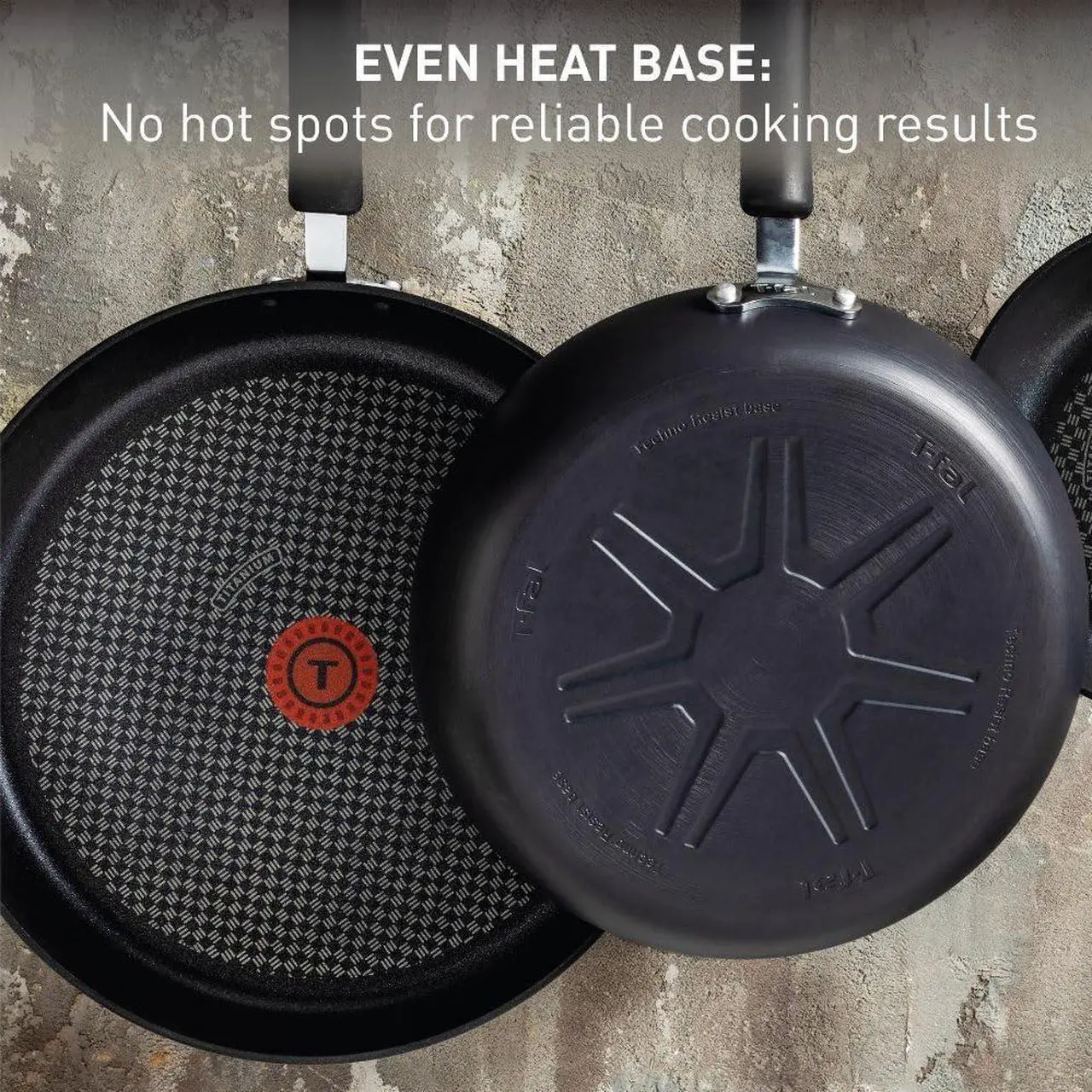 Alt view image 6 of 7 - T-fal Ultimate Hard Anodized Nonstick Fry Pan Set 2 Piece, 10, 12 Inch, Oven Broiler Safe 400F, Cookware, Pots and Pans Set Non Stick, Kitchen Frying Pans, Cooking Skillets, Dishwasher Safe, Grey