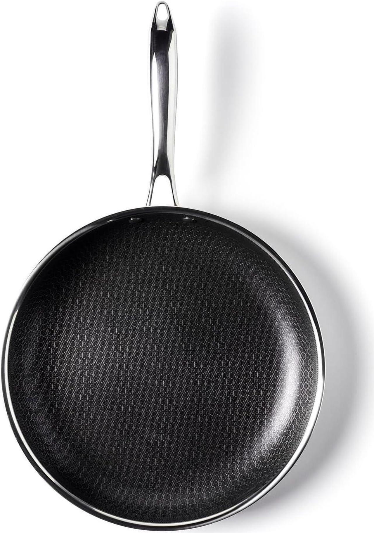 Alt view image 3 of 6 - HexClad Hybrid Nonstick 6-Piece Fry Pan Set, 8, 10 and 12-Inch Frying Pans with Tempered Glass Lids, Stay-Cool Handles, Dishwasher and Oven Safe, Induction Ready, Compatible with All Cooktops