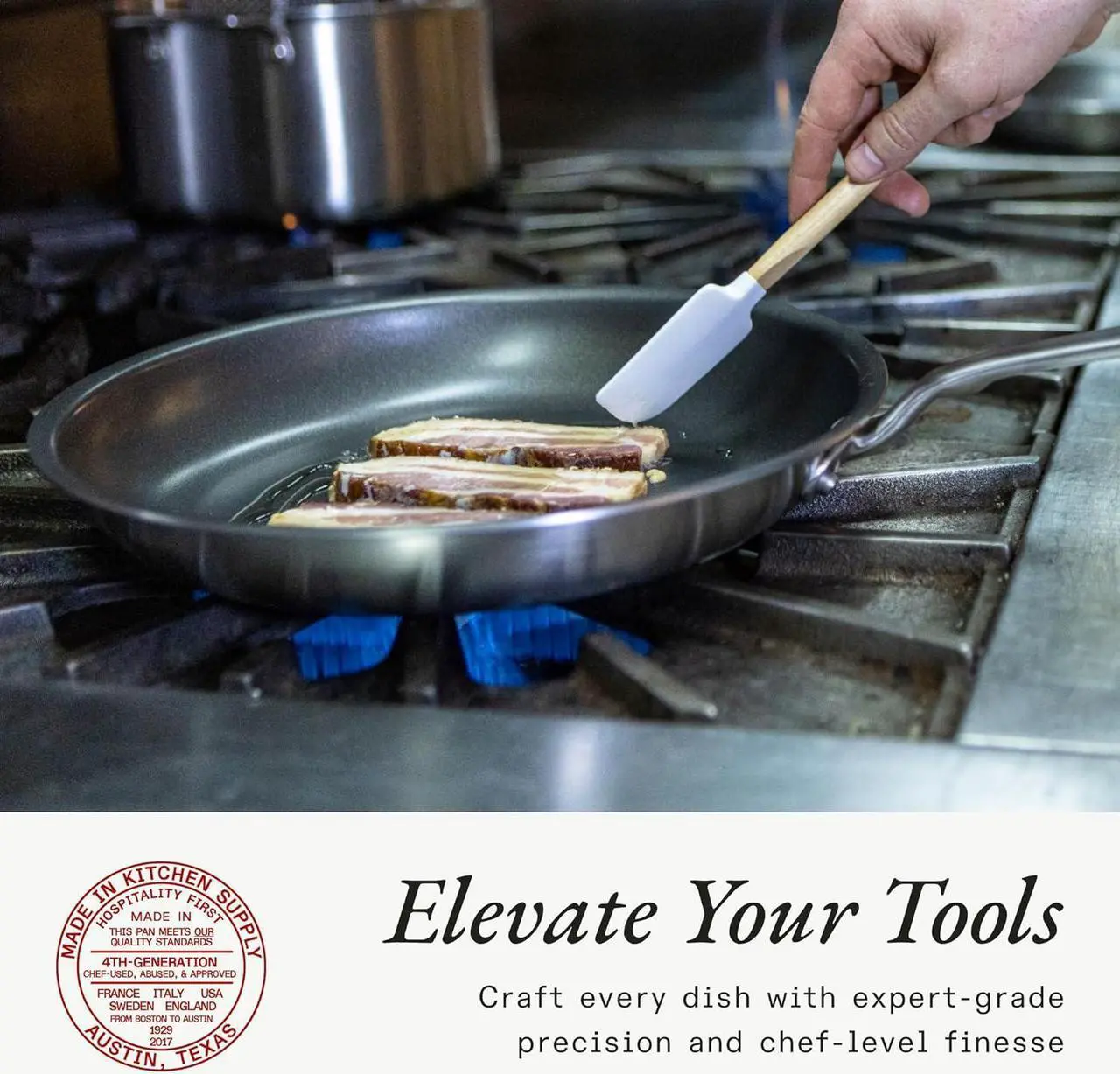 Alt view image 4 of 6 - Made In Cookware - ProCoat 10" Non Stick Frying Pan (Graphite) - 5 Ply Stainless Clad Nonstick - Professional Cookware - Crafted in USA - Induction Compatible