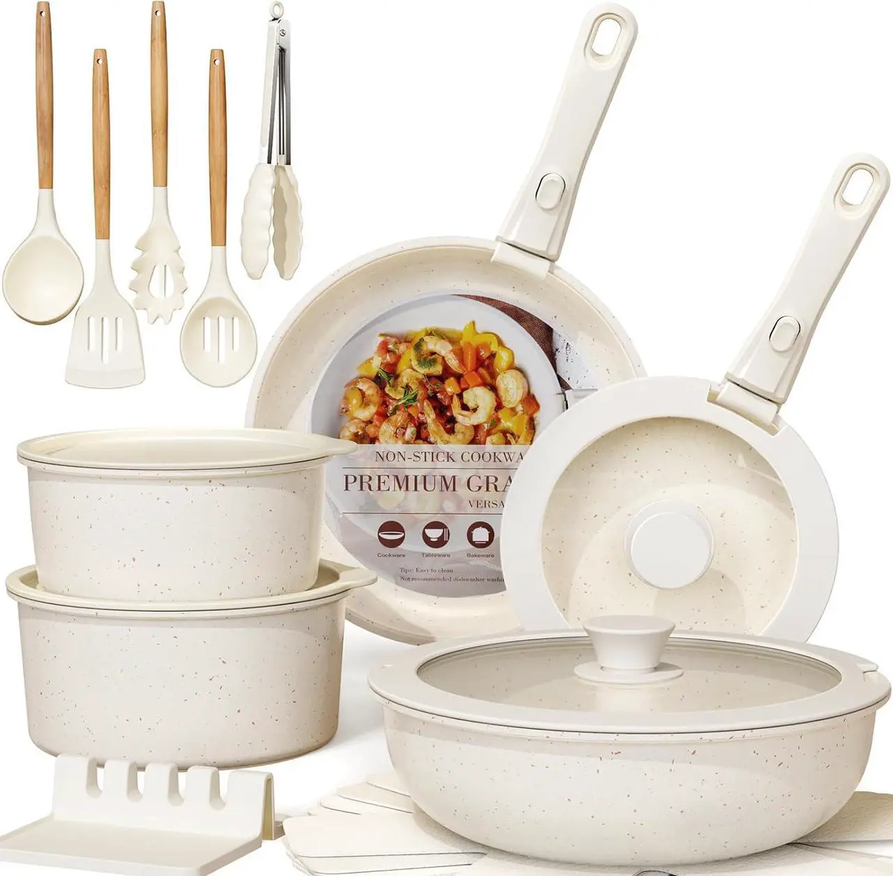 Astercook Ceramic Pots and Pans Set - Thumbnail 2