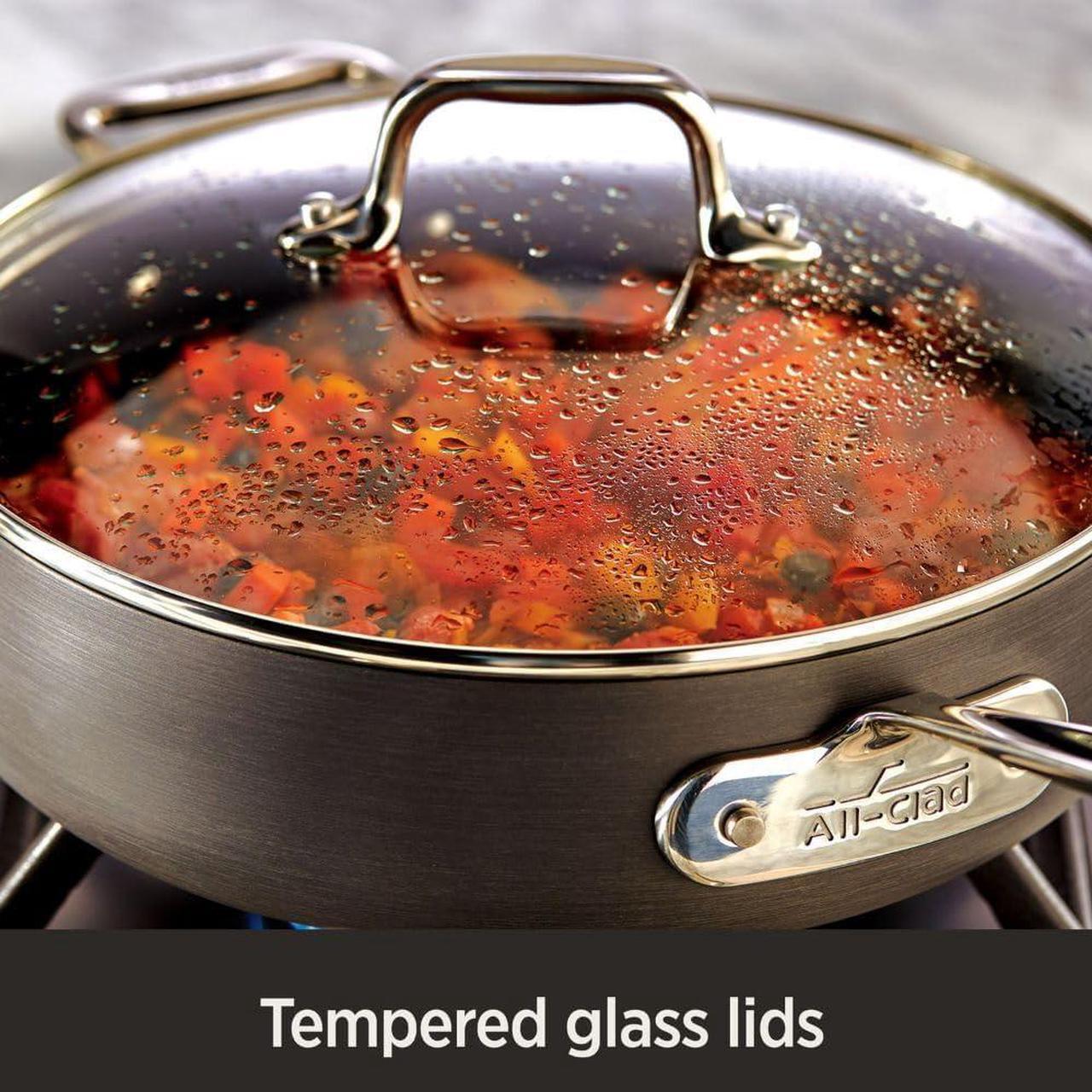 Alt view image 6 of 7 - All-Clad HA1 Hard Anodized Non Stick Everyday Pan w/ Lid and Handles, 12 Inch, Induction, Oven Broiler Safe 500F, Lid Safe 350F, Deep Frying Pan, Skillet, Pots and Pans, Kitchen, Cookware, Black