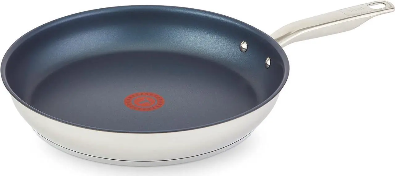 Main image of T-fal Platinum Stainless Steel Fry Pan 12 Inch Induction Oven Safe up to 500F Cookware, Pots and Pans, Dishwasher Safe Silver