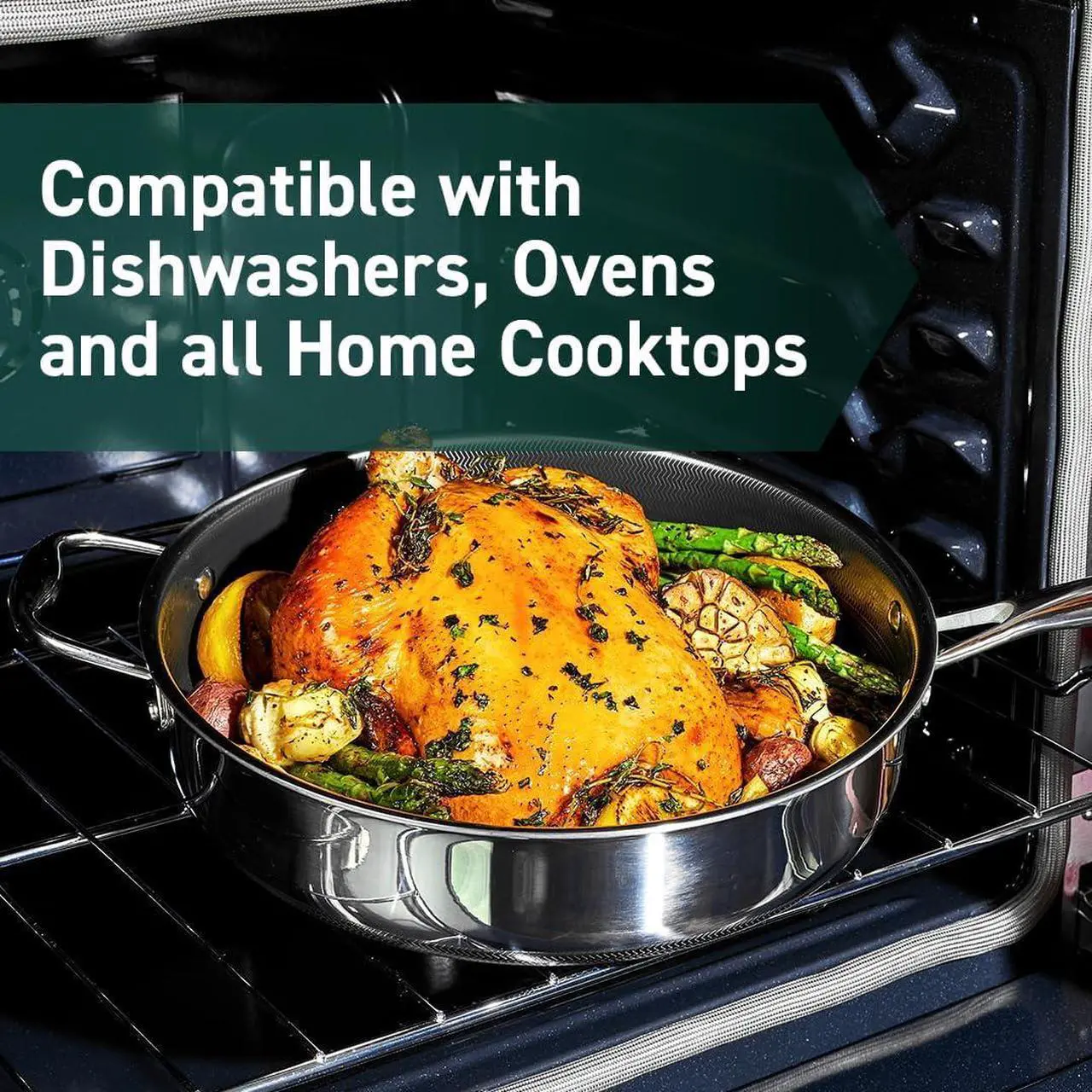 Alt view image 5 of 6 - HexClad Hybrid Nonstick 3.3 Qt Deep Sauté Pan and Lid, Dishwasher and Oven-Safe, Induction Ready, Compatible with All Cooktops