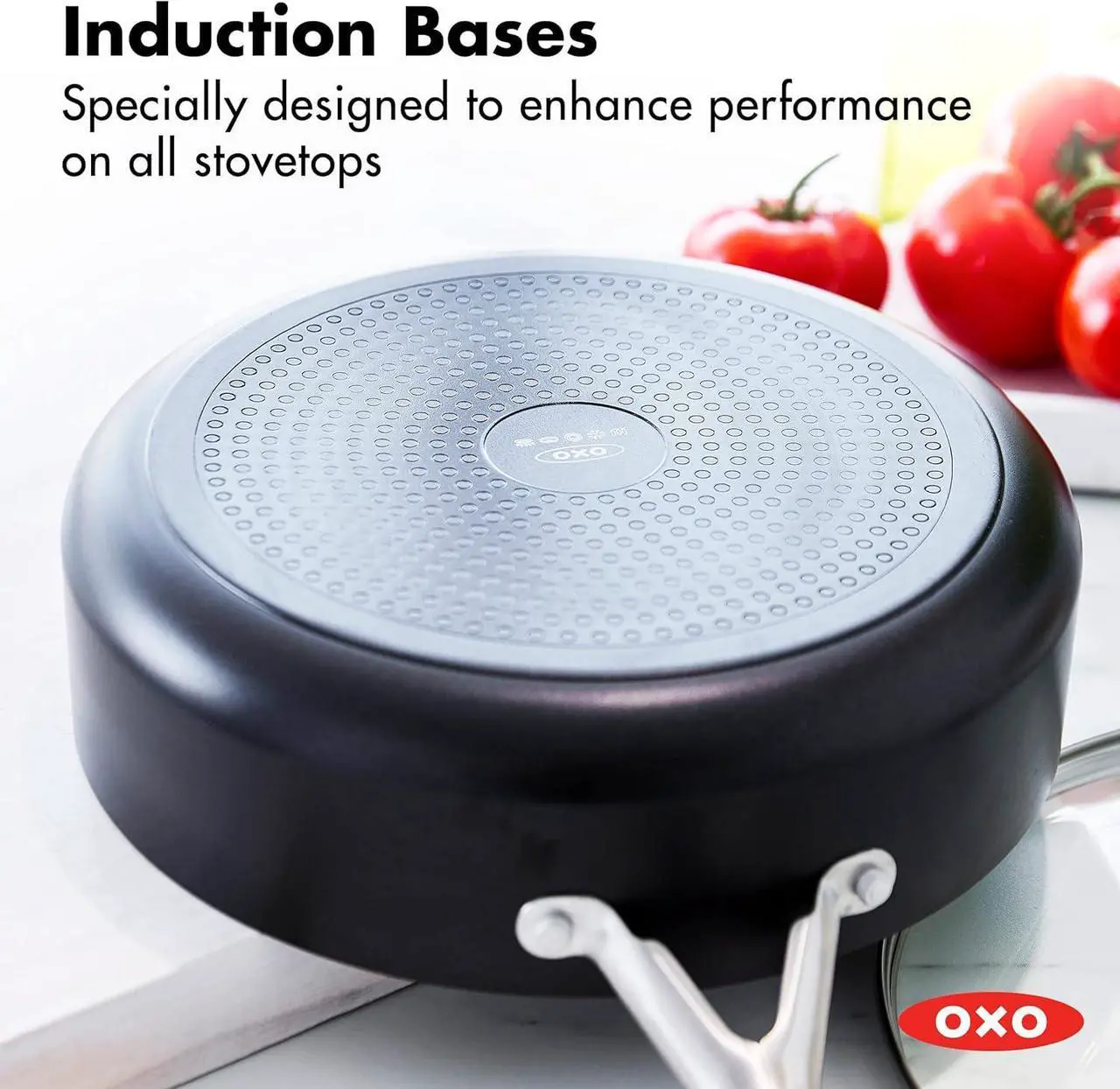 Alt view image 5 of 7 - OXO Agility Series 5QT Saute Pan with Lid, Ceramic Nonstick Cookware PFAS-Free, Induction Suitable, Quick Even Heating, Stainless Steel Handles, Chip-Free Rims, Dishwasher and Oven Safe, Black