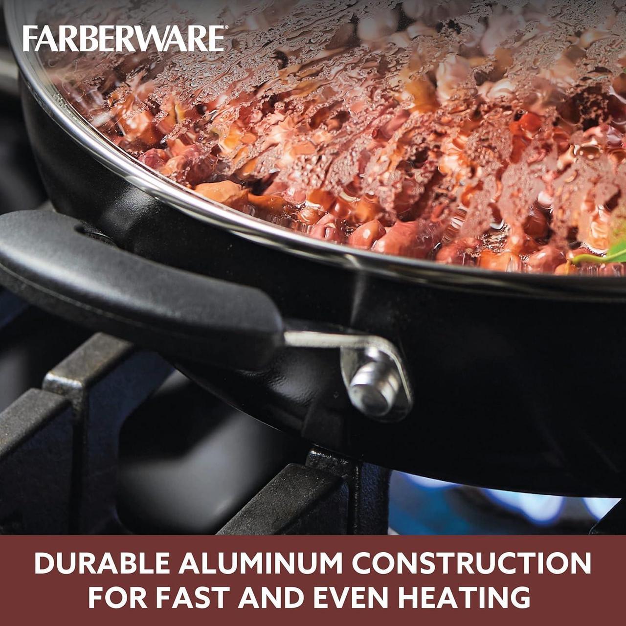 Alt view image 7 of 7 - Farberware Smart Control Nonstick Frying/Skillet/Everything Pan with Lid and Side Handles, 11.25 Inch, Black