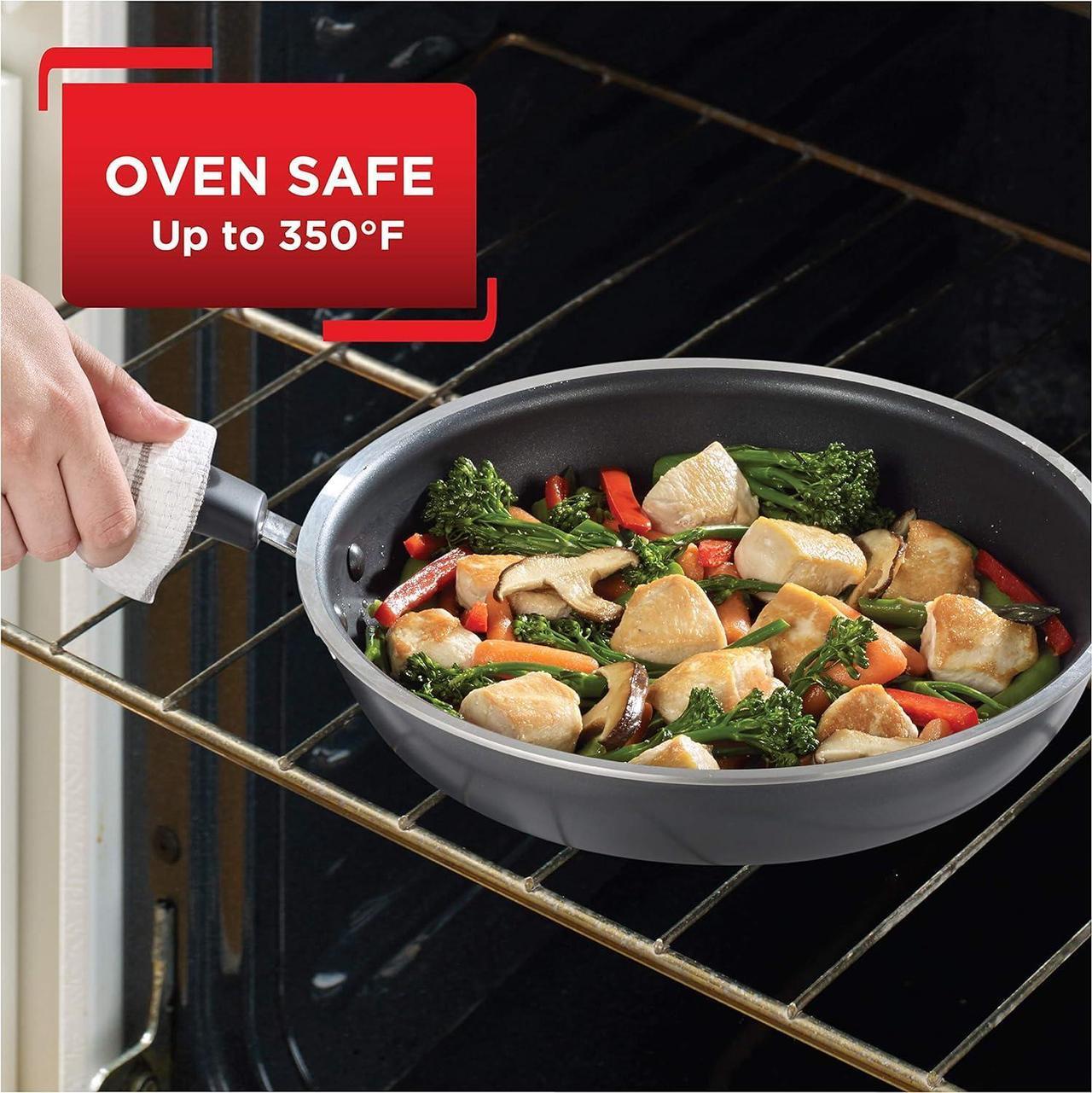 Alt view image 6 of 6 - T-fal Signature Nonstick Fry Pan 12 Inch Oven Safe 350F Cookware, Pots and Pans, Dishwasher Safe, Gray