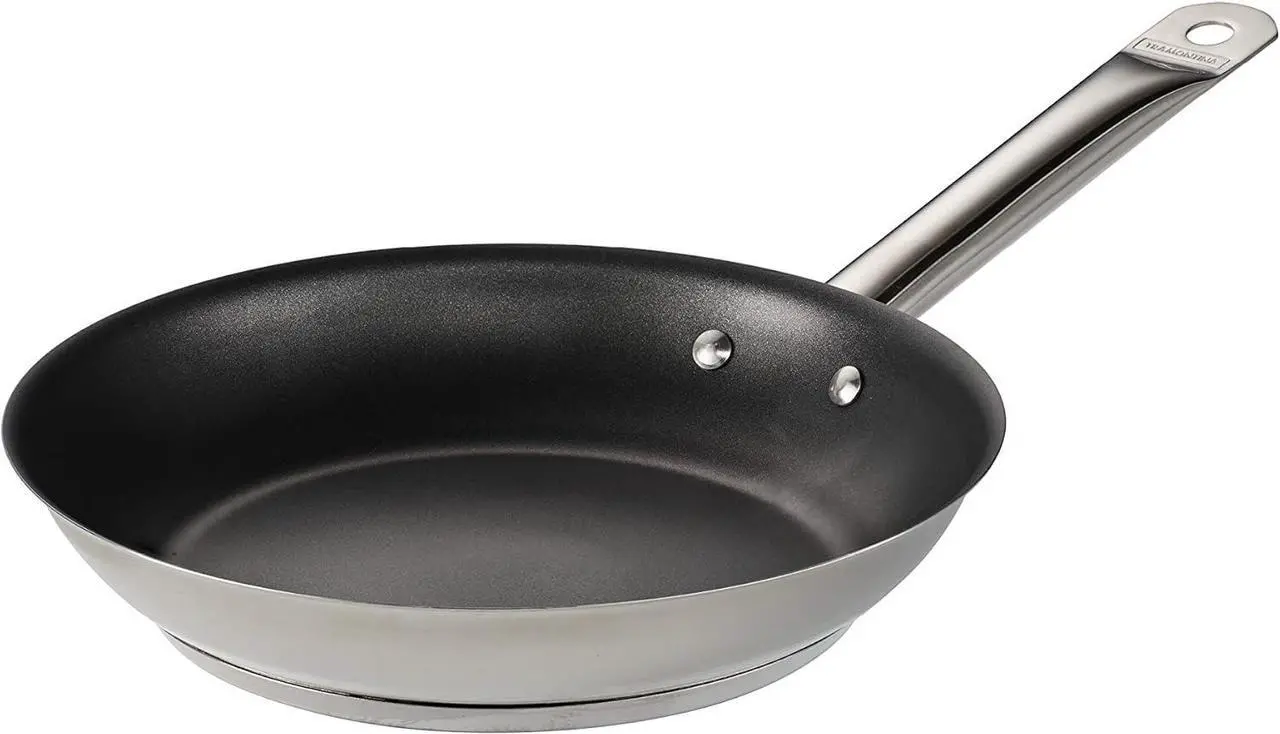 Main image of Tramontina 10-Inch Non Stick Frying Pan, Tri-Ply Base Stainless Steel Skillet with Reinforced Nonstick Coating, Dishwasher and Oven Safe