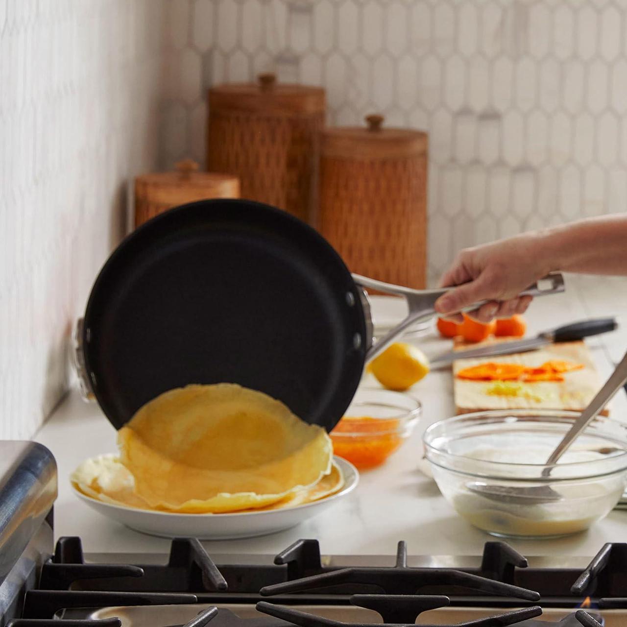 Alt view image 7 of 7 - Calphalon Premier Space-Saving Hard-Anodized Nonstick 5-Quart Saute Pan with Lid
