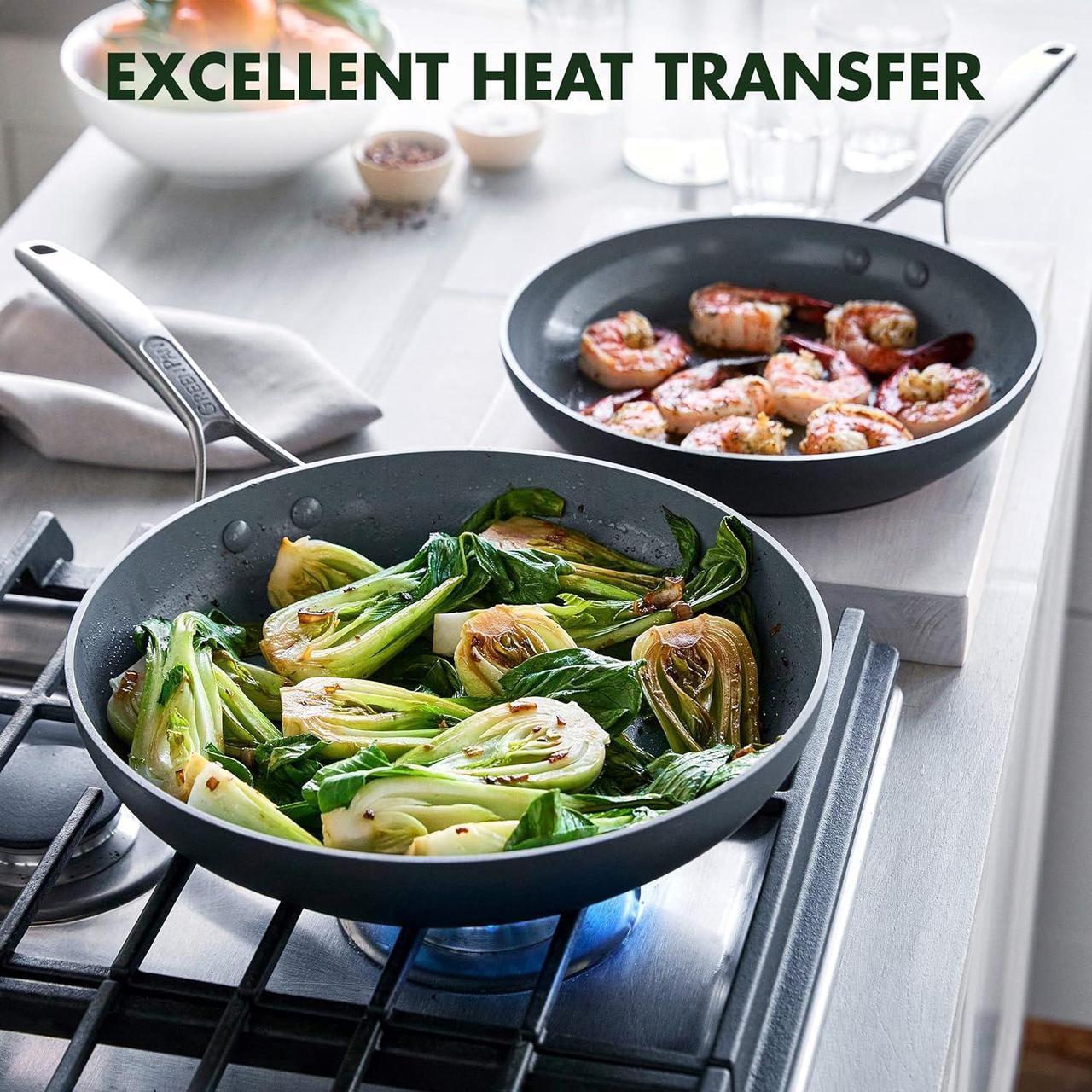 Alt view image 7 of 7 - GreenPan Paris Pro Hard Anodized Healthy Ceramic Nonstick, 11 Piece Cookware Pots and Pans Set with Stainless Steel Lids, PFAS-Free, Dishwasher Safe, Grey