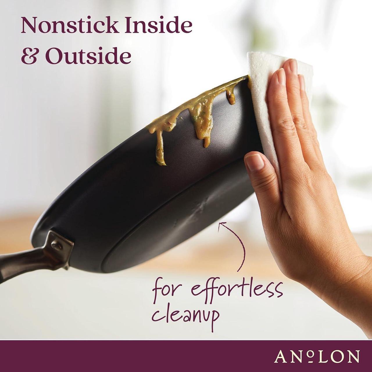Alt view image 3 of 7 - Anolon Advanced Home Hard Anodized Nonstick Cookware/Pots and Pans Set, 9 Piece - Moonstone