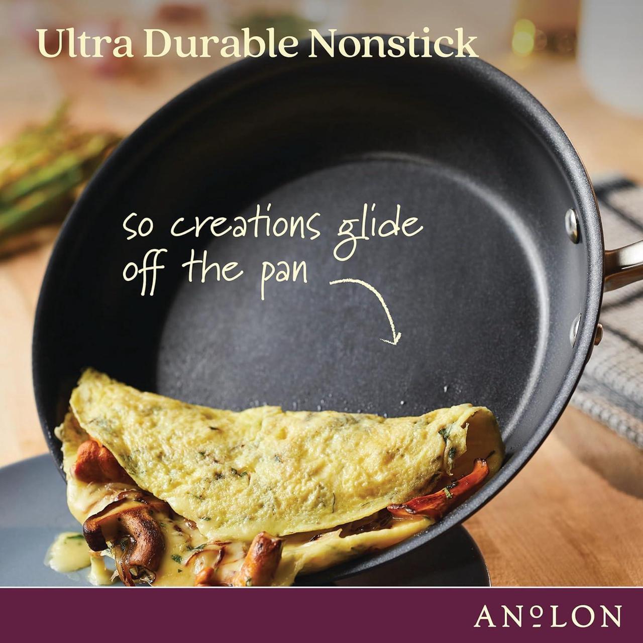 Alt view image 5 of 7 - Anolon Advanced Home Hard Anodized Nonstick Cookware/Pots and Pans Set, 9 Piece - Moonstone