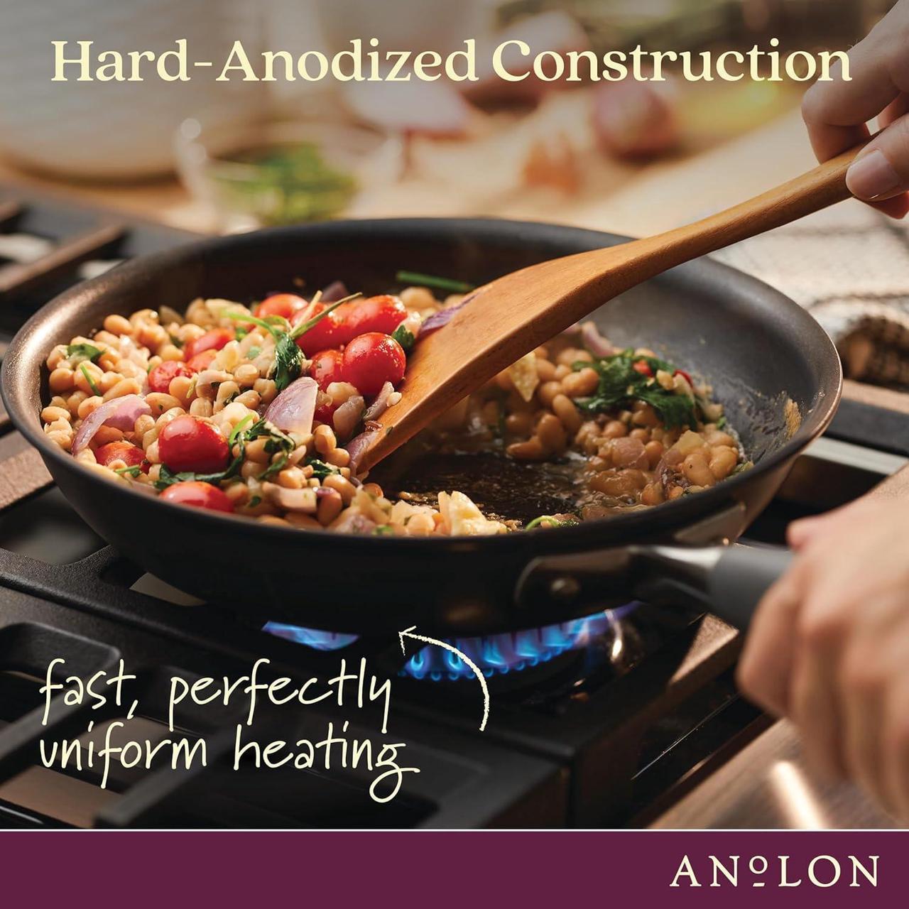 Alt view image 7 of 7 - Anolon Advanced Home Hard Anodized Nonstick Cookware/Pots and Pans Set, 9 Piece - Moonstone