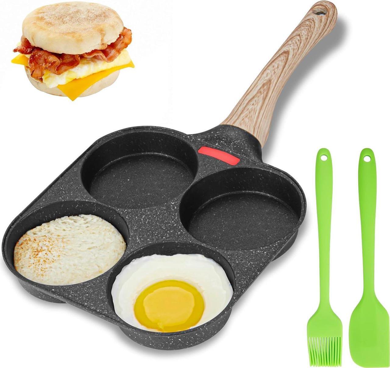 Main image of MyLifeUNIT Egg Frying Pan, 4-Cup Egg Pan Nonstick, Fried Egg Pan Skillet for Breakfast, Pancake, Hamburger, Sandwiches, Suitable for Gas Stove & Induction Cookware
