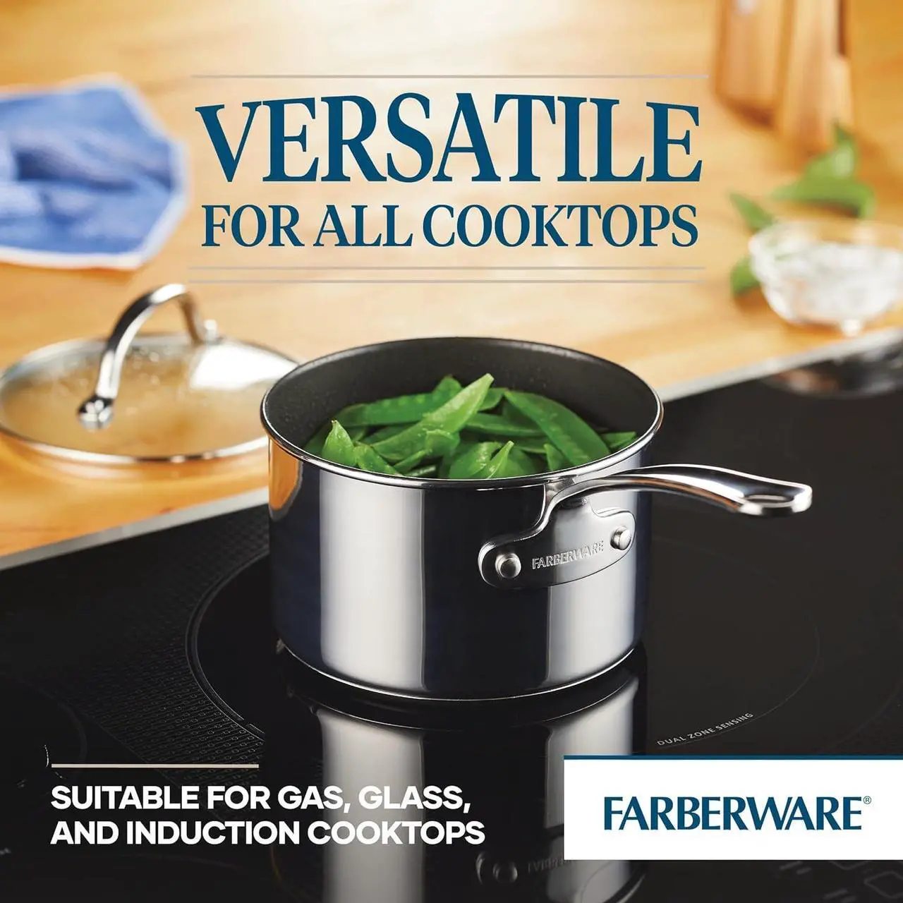Alt view image 5 of 7 - Farberware Millennium Stainless Steel Nonstick Cookware Set, 10-Piece Pot and Pan Set, Stainless Steel