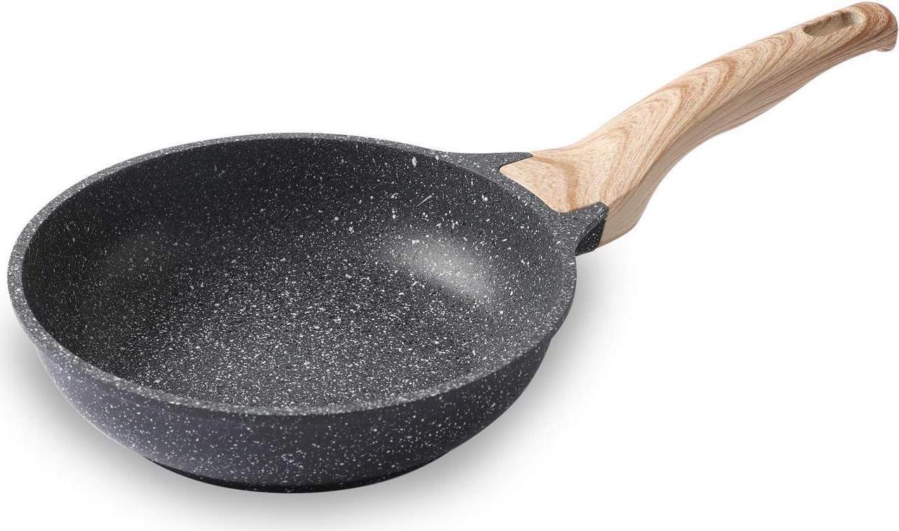 Main image of 8 Inch Nonstick Skillet Frying Pan Egg Pan Omelet Pan, Nonstick Cookware Granite Coating, 100% PFOA free Cookware Pan, Healthy Nonstick Stone Frying Chef's Pan Skillet