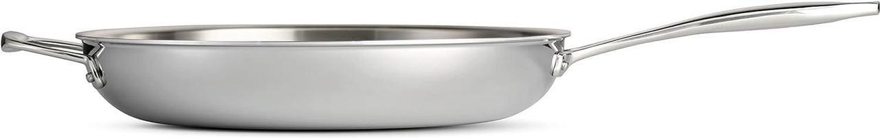 Alt view image 2 of 4 - Tramontina Tri-Ply Clad Stainless Steel 12-Inch Large Frying Pan with Helper Handle, Induction-Ready Skillet, Dishwasher-Safe, NSF-Certified, Made in Brazil
