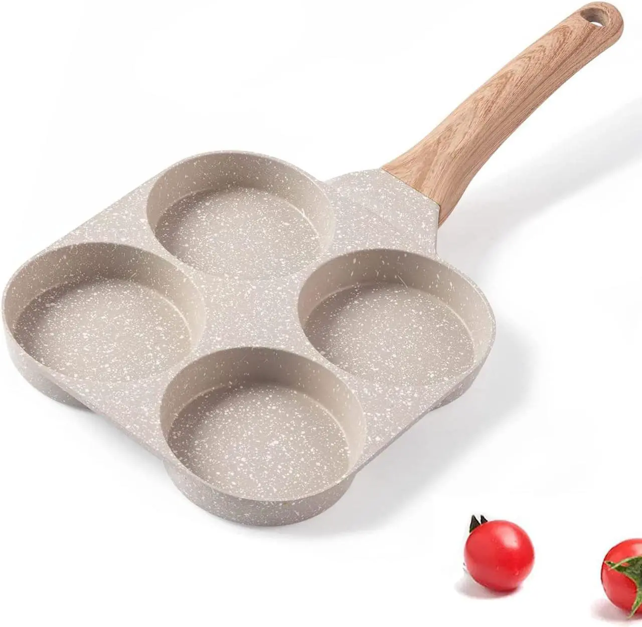 Main image of Four-Cup Fried Egg Pan, Medical Stone Non-Stick Frying Pan for Breakfast,Divided Egg Omelet Pans Suitable for Gas Stove and Induction Cooker (3-inch eggs)