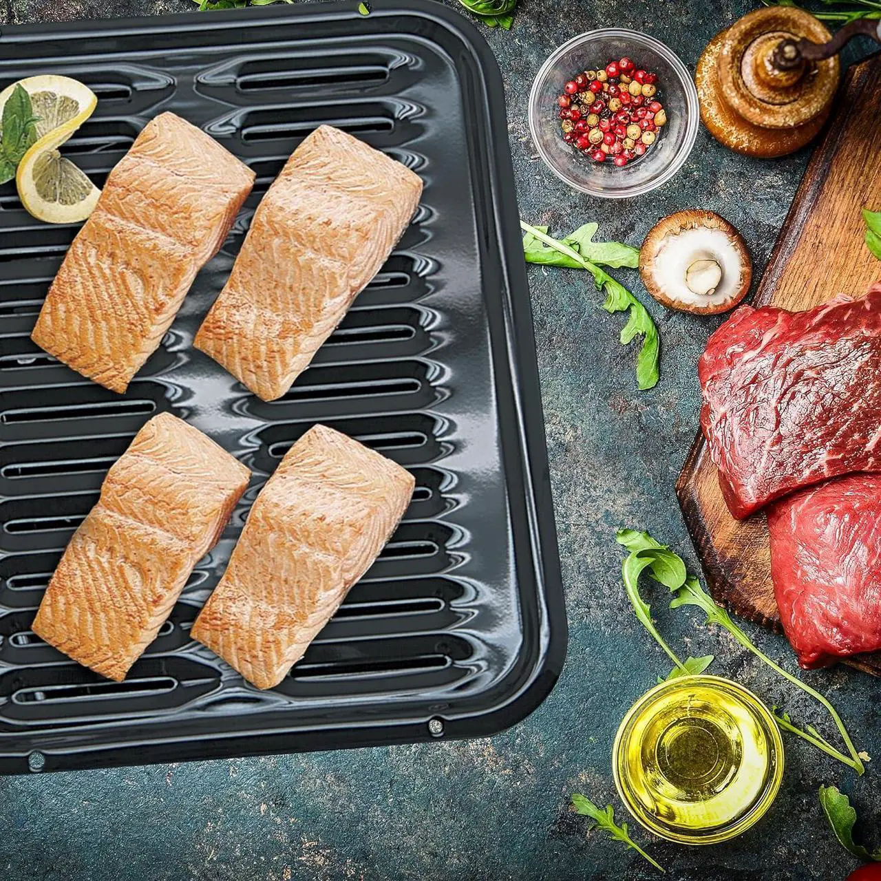 Alt view image 4 of 7 - Range Kleen BP102X 2 Piece Heavy Duty Porcelain Air Fry, Bake and Broil Pan