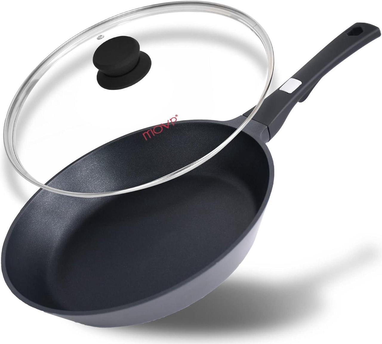 Main image of Frying Pan Nonstick Skillet Cookware: Skillet 12-inch Nonstick with Lid Stainless - Non Stick Cooking Frying Pan Induction Compatible - Handle Cool PFOA-Free for Home Camping Kitchen Party Outdoor