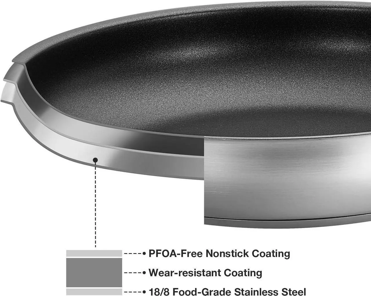 Alt view image 7 of 7 - KOCH SYSTEME CS Stainless Steel Pan 10 Inch, Non-toxic Stainless Steel Frying Pan with Nonstick Coating for Professional Cooking, Stainless Steel Skillet, 10 Inch Pan, Induction Compatible, Oven Safe