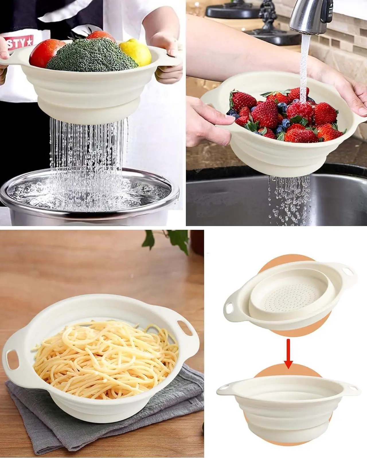 Alt view image 5 of 7 - 22pcs Pots and Pans Set Non Stick, Ceramic Cookware Set with Detachable Handle, Pot Sets for Cooking Nonstick with Collapsible Dish Basin, Oven Safe