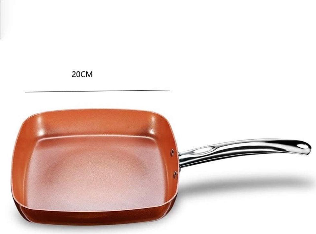 Alt view image 7 of 7 - SURLAZ Pan Non-Stick Copper Square Frying Pan Skillet with Ceramic Coating Oven Dishwasher Safe Cooking pots and Pans