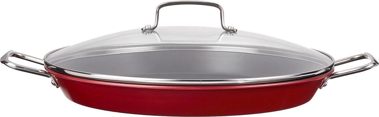 Alt view image 2 of 4 - Cuisinart ASP-38CR 15-Inch Paella Pan With Lid, Red