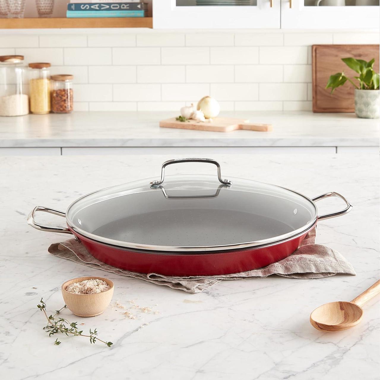 Alt view image 4 of 4 - Cuisinart ASP-38CR 15-Inch Paella Pan With Lid, Red