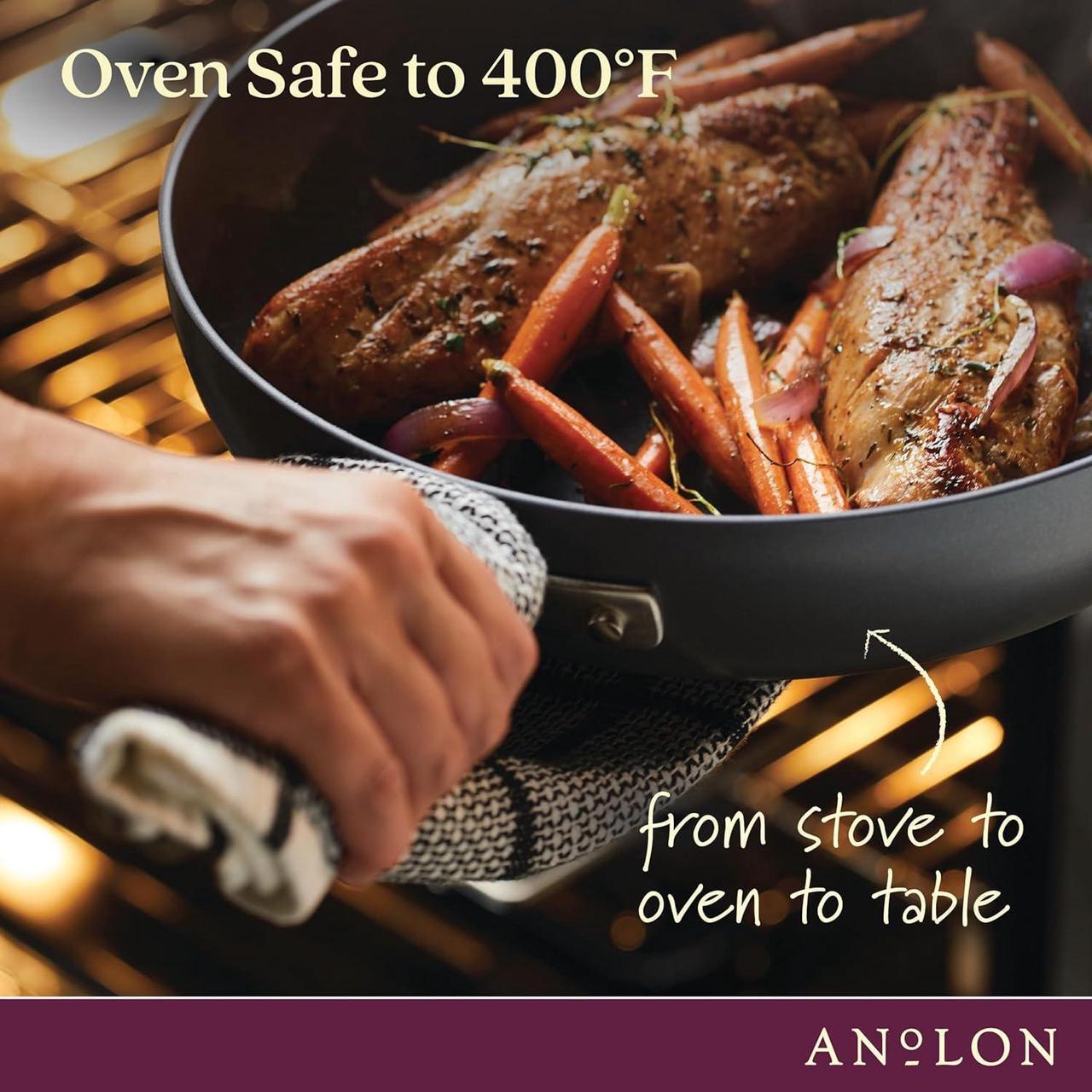 Alt view image 4 of 7 - Anolon Advanced Home Hard Anodized Nonstick Cookware/Pots and Pans Set, 9 Piece - Moonstone